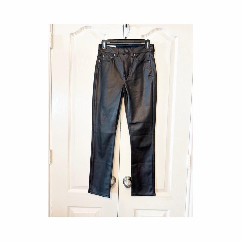 Gap Vintage Slim High Rise Faux Leather Size 25 0 Regular Black Pants
